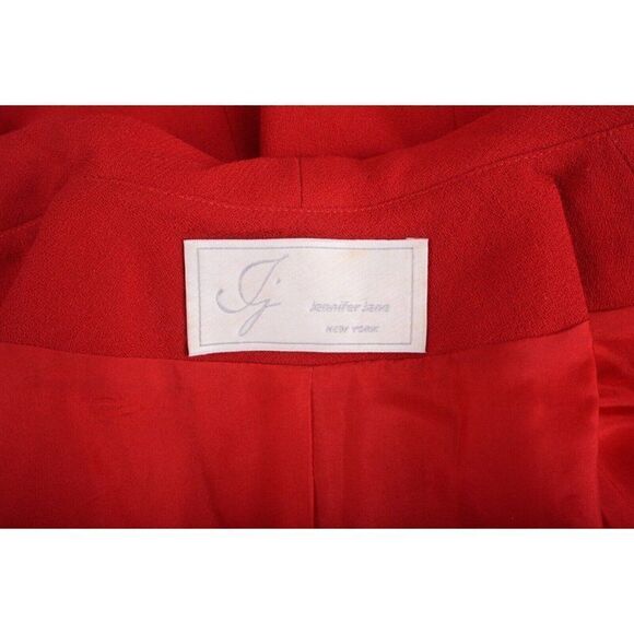 Jennifer Jane Womens Red Skirt Suit Set Blazer Jacket US 8 - Picture 7 of 14
